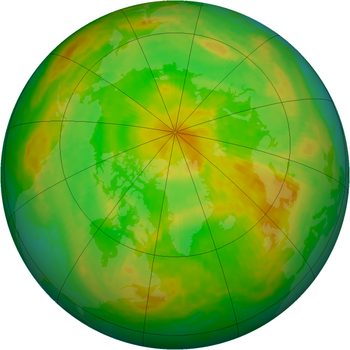 Arctic ozone map for 09 June 2001
